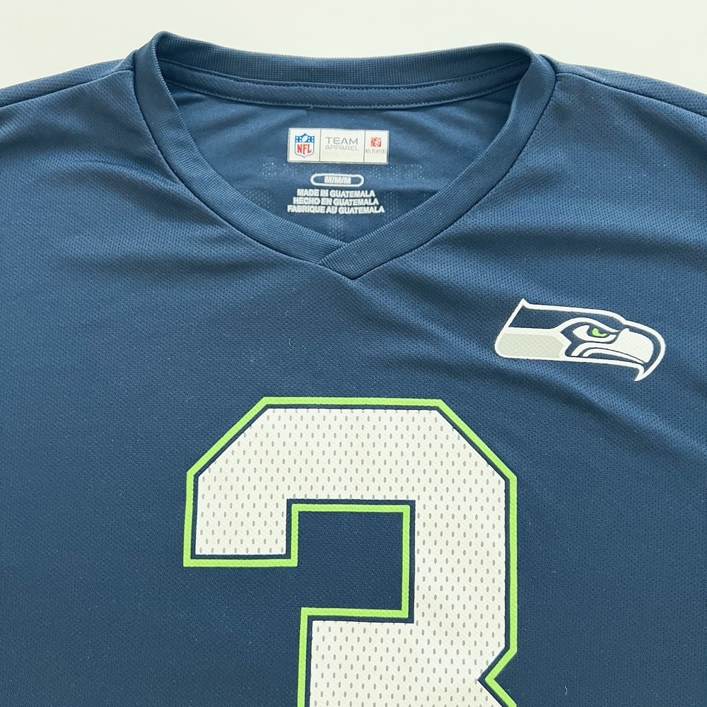 Seattle Seahawks Russell Wilson #3 NFL Team Apparel Jersey Shirt Mens M Blue